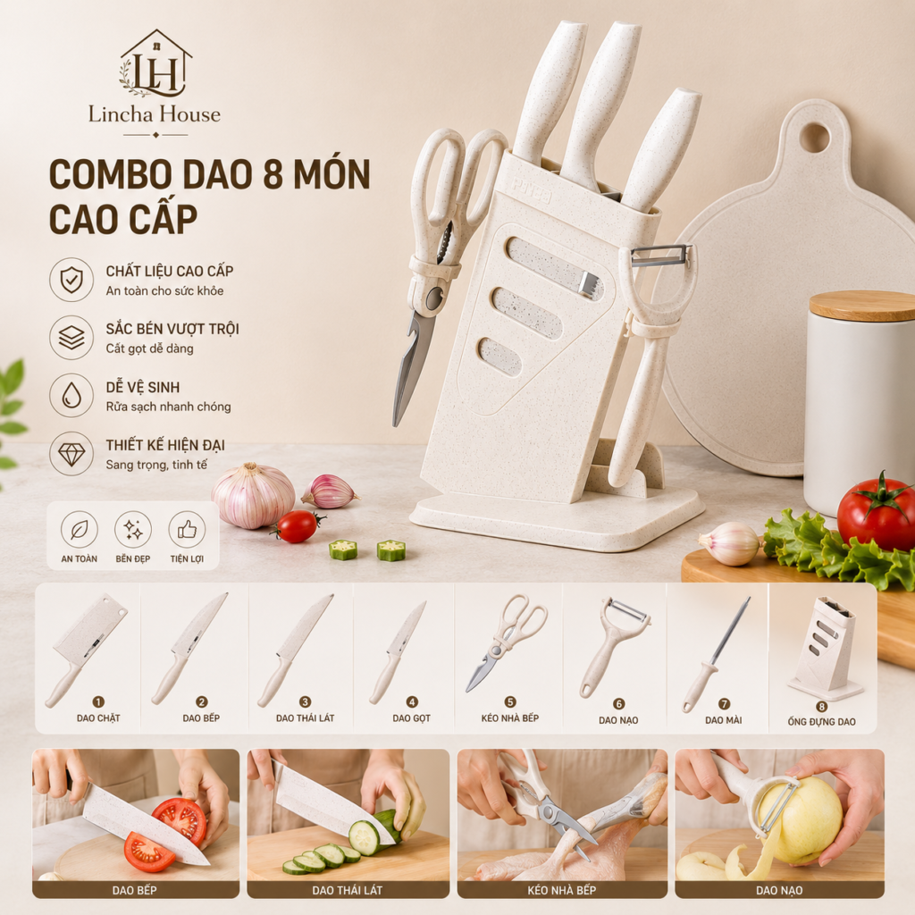 Bộ Dao Kéo 8 Món